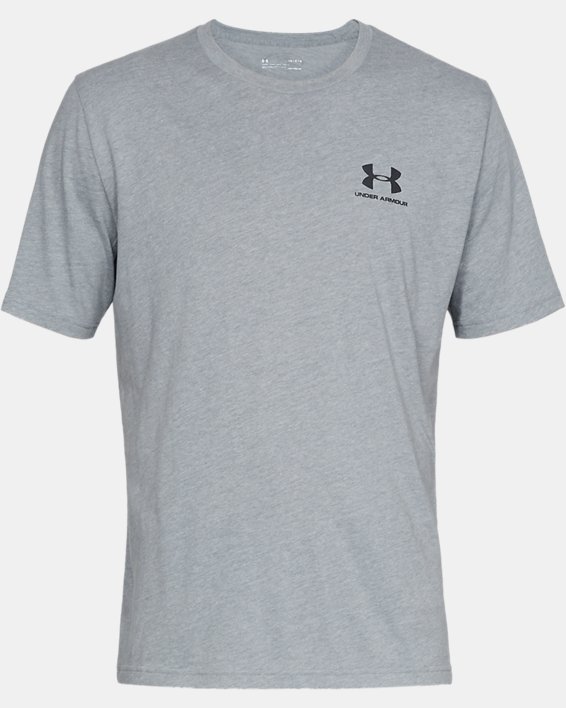 Men's UA Sportstyle Left Chest Short Sleeve Shirt, Gray, pdpMainDesktop image number 4